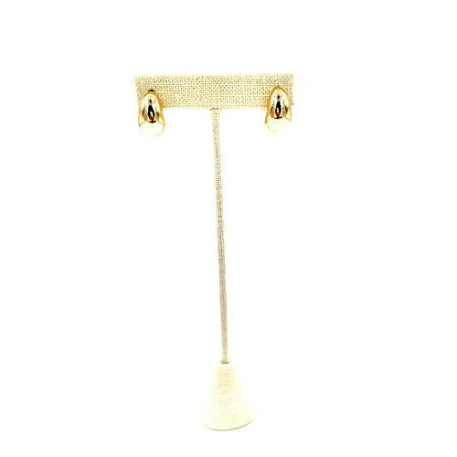 Ashley Gold Stainless Steel Gold Plated Mini Tear Drop Puff Earrings