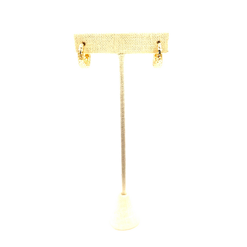 Ashley Gold Stainless Steel Gold Plated Hammered Huggie Hoop Earrings