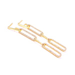 Ashley Gold Sterling Silver Gold Plated Alternating CZ Drop Earrings