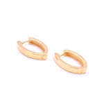 Ashley Gold Stainless Steel Gold Plated Oval To Point Hoop Earrings