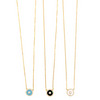 Ashley Gold Sterling Silver Gold Plated Link Chain Center Enamel And CZ Drop Necklace