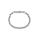 Ashley Gold Stainless Steel 3 CZ Circle Link Chain Stretch Beaded Bracelet