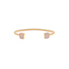 Ashley Gold Stainless Steel Princess Cut CZ Design Open Bangle Bracelet