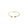 Ashley Gold Stainless Steel Open Oval/Square CZ Design Bracelet