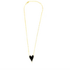 Ashley Gold Stainless Steel Gold Plated CZ Enamel Heart Pendant Necklace