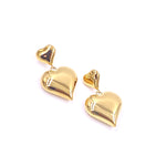 Ashley Gold Stainless Steel Gold Plated Floating Double Heart Drop Earrings