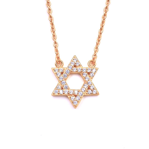 Ashley Gold Sterling Silver Gold Plated Attached CZ Star Necklace