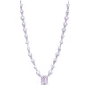Ashley Gold Sterling Silver Emerald Cut CZ And Assorted CZ Drop Necklace