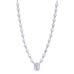 Ashley Gold Sterling Silver Emerald Cut CZ And Assorted CZ Drop Necklace
