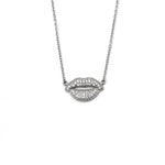 Ashley Gold Sterling Silver Simple CZ Lip Necklace