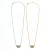 Ashley Gold Sterling Silver Simple CZ Lip Necklace