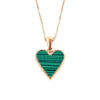 Ashley Gold Stainless Steel Gold Plated Floating Green Heart Enamel Necklace