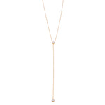 Ashley Gold Sterling Silver Gold Plated CZ Center And Drop Lariat Necklace