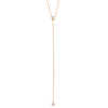 Ashley Gold Sterling Silver Gold Plated CZ Center And Drop Lariat Necklace