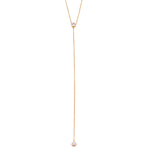 Ashley Gold Sterling Silver Gold Plated CZ Center And Drop Lariat Necklace