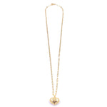 Ashley Gold Stainless Steel Gold Plated Floating Puff Heart Pendent Necklace