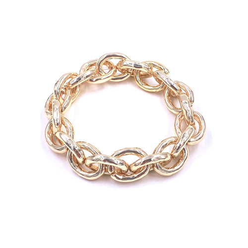 Ashley Gold Stainless Steel Chunky Chain Stretch Bracelet