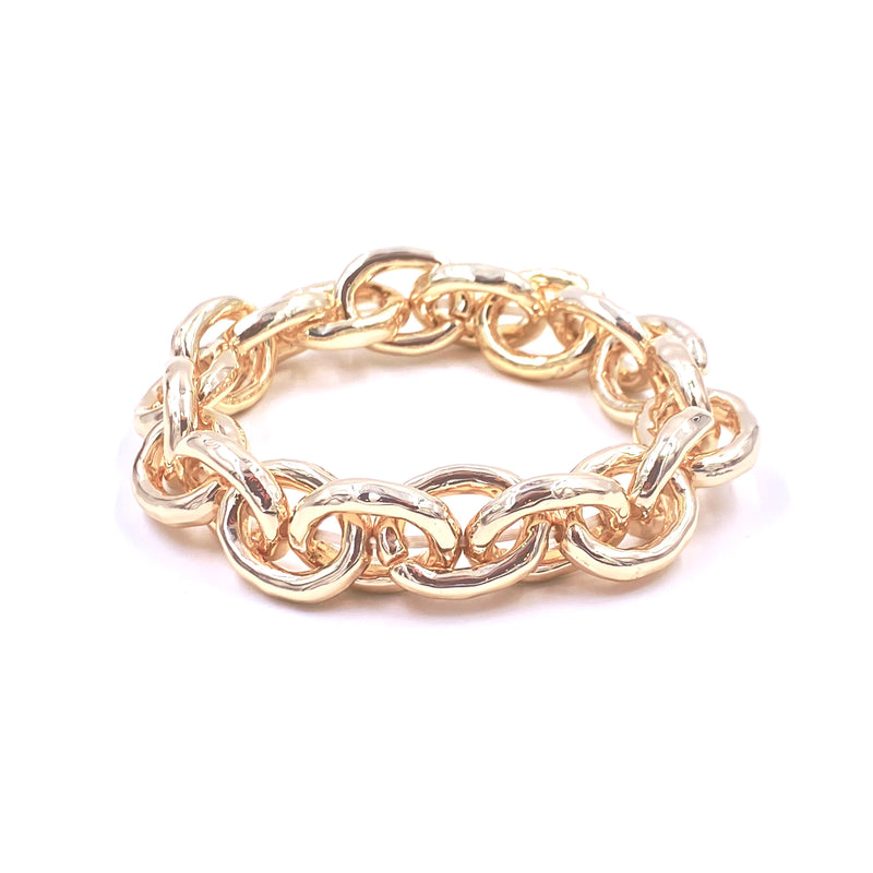 Ashley Gold Stainless Steel Chunky Chain Stretch Bracelet