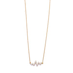 Ashley Gold Sterling Silver Gold Plated CZ Angle Design Necklace