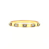 Ashley Gold Stainless Steel Gold Plated CZ Emerald Cut Closed Bangle Bracelet