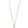 Ashley Gold Stainless Steel Gold Plated Semi Precious Red Beads With White Enamel Heart Pendant Necklace
