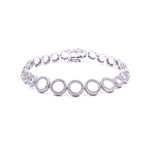 Ashley Gold Sterling Silver CZ Graduated Circle Design Tennis Bracelet