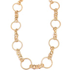 Ashley Gold Stainless Steel Gold Plated 8 Circle Round Link Chain Necklace