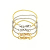 Ashley Gold Stainless Steel Cable Chain Stretch Beaded Bracelet