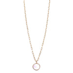Ashley Gold Stainless Steel Gold Plated Enamel Circle Charm Necklace