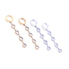 Ashley Gold Stainless Steel Four Bezel Set CZ Drop Design Hoop Earrings