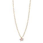 Ashley Gold Stainless Steel Gold Plated CZ Bow Design Necklace