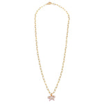 Ashley Gold Stainless Steel Gold Plated CZ Bow Design Necklace