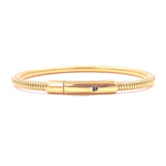 Ashley Gold Stainless Steel Button Clasp Slinky Design Bangle Bracelet