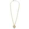 Ashley Gold Stainless Steel Gold Plated Small CZ Heart Charm Necklace