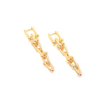Ashley Gold Sterling Silver Gold Plated Bike Link Chain Drop Earrings