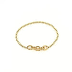 Ashley Gold Stainless Steel Cable Chain Stretch Beaded Bracelet