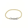 Ashley Gold Stainless Steel Cable Chain Stretch Beaded Bracelet