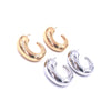 Ashley Gold Stainless Steel Gradual Puff Hoop Design Earrings