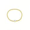 Ashley Gold Stainless Steel Gold Plated Center Enamel Evil Eye Stretch Beaded Bracelet