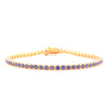 Ashley Gold Sterling Silver Gold Plated 2.50CTW Colored CZ Tennis Bracelet