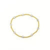 Ashley Gold Stainless Steel Gold Plated Spaced Out 9 CZ Covered Beads Stretch Bracelet