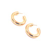 Ashley Gold Stainless Steel Gold Plated Puff 1" Hoop Earrings