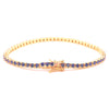 Ashley Gold Sterling Silver Gold Plated 2.50CTW Colored CZ Tennis Bracelet