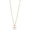 Ashley Gold Stainless Steel Gold Plated White Opal Disc Evil Eye Necklace