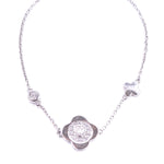 Ashley Gold Sterling Silver Clover CZ Design Link Bracelet