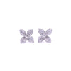 Ashley Gold Sterling Silver CZ Encrusted Flower Stud Earrings