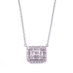 Ashley Gold Sterling Silver CZ Emerald Cut CZ Bezel Drop Necklace