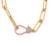 Ashley Gold Faceted CZ Lobster Clasp Necklace