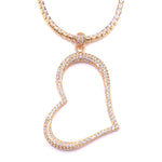 Ashley Gold Sterling Silver Gold Plated CZ Encrusted Open Heart Tennis Necklace