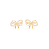 Ashley Gold Sterling Silver Gold Plated Double CZ Bow Stud Earrings